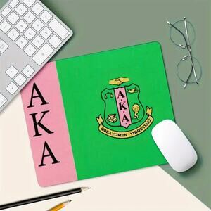 AKA Alpha Kappa Alpha Mouse Pad Pink and Green with Logo